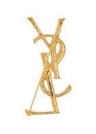 Saint Laurent Opyum Sculpted Metal Brooch - Gold - One Size