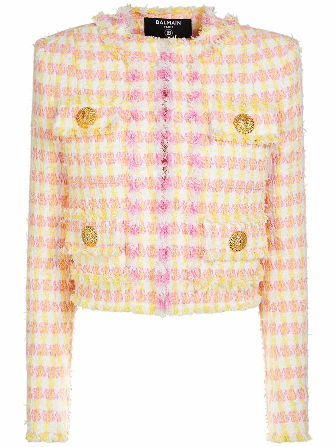 BALMAIN Miami Cotton Blend Tweed Jacket Balmain