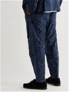 4SDESIGNS - Tapered Fil Coupé Cotton-Jacquard Trousers - Blue