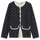 RIXO Women's Mirja Sport Cardigan in Jacquard Navy/Coral