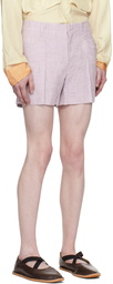 Dries Van Noten Purple Creased Shorts