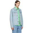 MSGM Blue Denim Logo Jacket