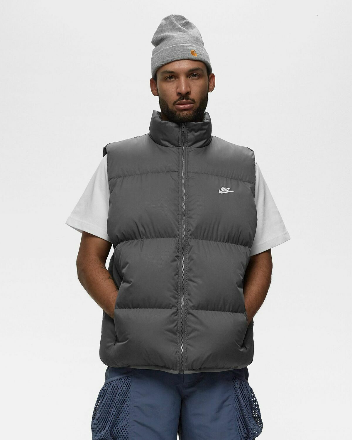 Nike Club Prima Loft Water Repellent Puffer Vest Grey Vests Nike