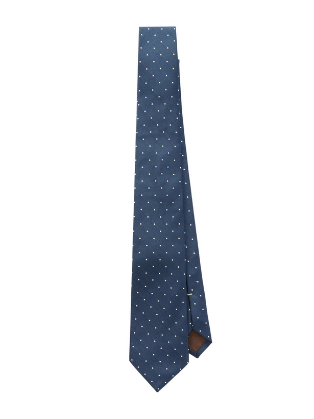 Photo: Canali - 8cm Polka-Dot Silk-Twill Tie