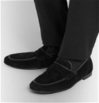 Dolce & Gabbana - Leather-Trimmed Suede Penny Loafers - Black