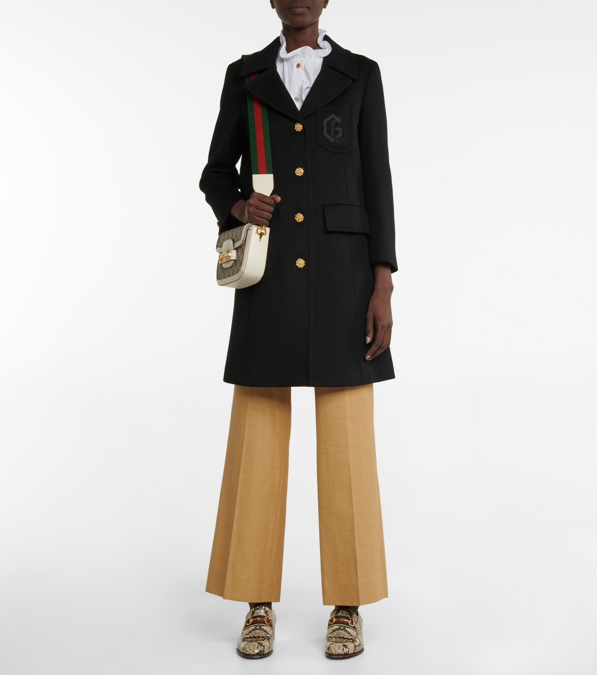 Gucci - Double G embroidered wool coat Gucci