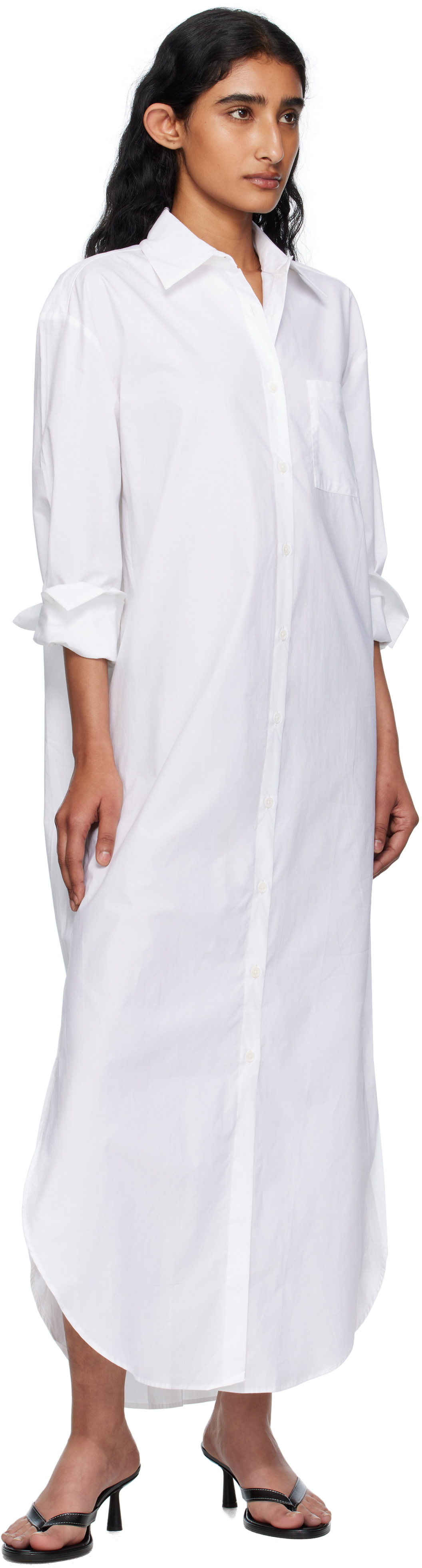 The Frankie Shop White Helena Shirt Maxi Dress
