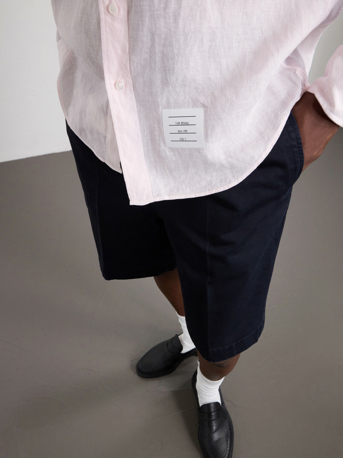 Thom Browne - Button-Down Collar Garment-Dyed Linen Shirt - Pink