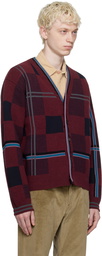 Paul Smith Burgundy Check Cardigan