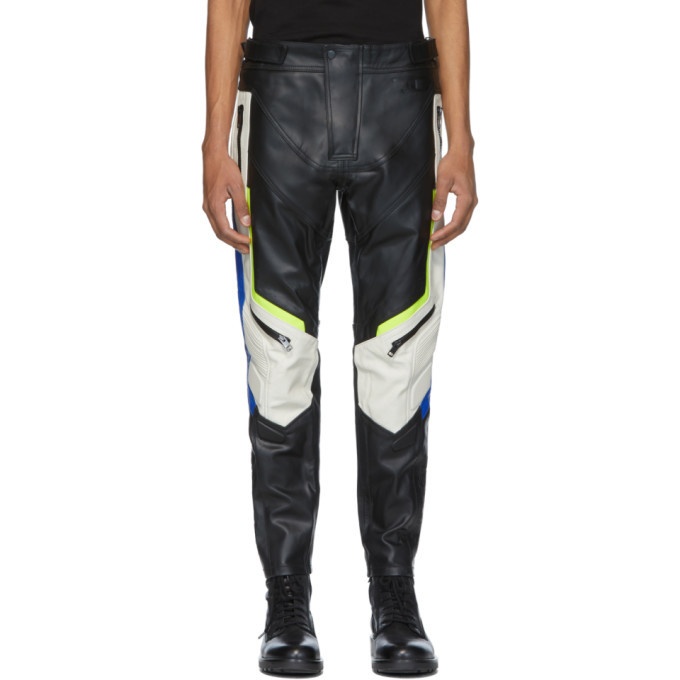 Photo: Diesel Black and Off-White Leather Astra-PTRE Trousers