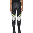 Diesel Black and Off-White Leather Astra-PTRE Trousers
