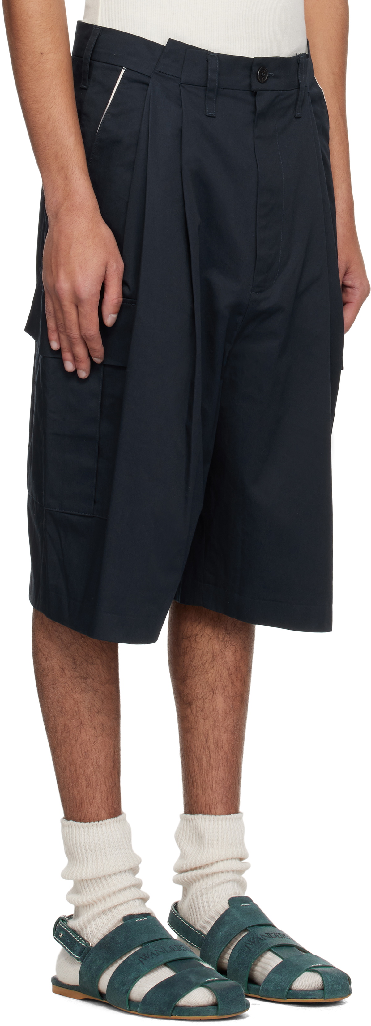 Camiel Fortgens Navy Twill Cargo Shorts