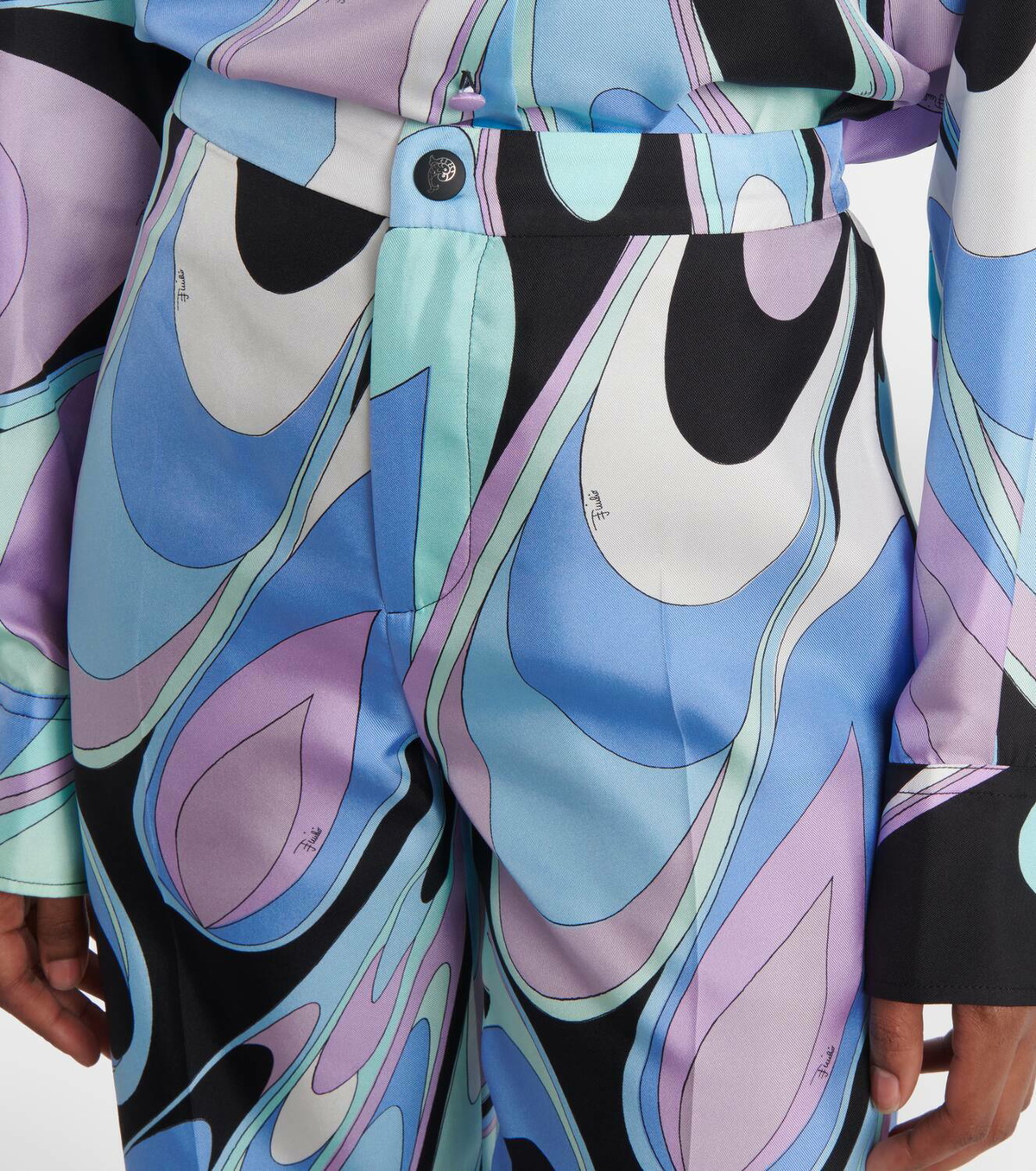 Pucci Printed silk twill wide-leg pants Emilio Pucci Pucci Printed silk twill wide-leg pants Emilio Pucci