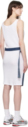 Bless White & Indigo Pocketlegdress Midi Dress