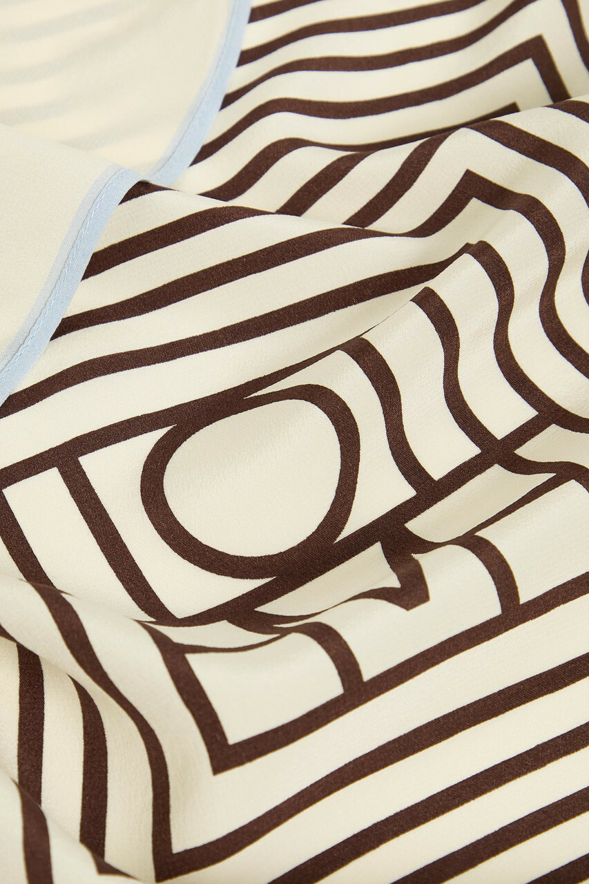 Toteme Logo-print Silk Scarf - Light Brown - One Size