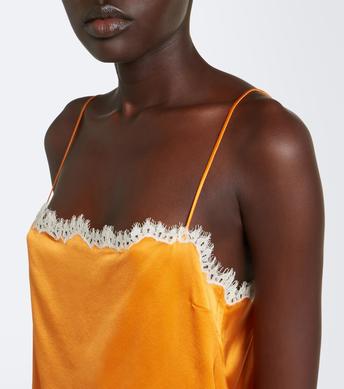 Dôen Loure lace-trimmed silk satin camisole