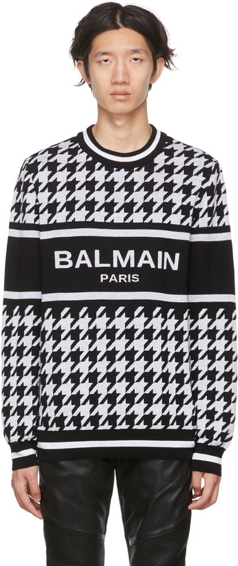 Photo: Balmain Black Houndstooth Sweater