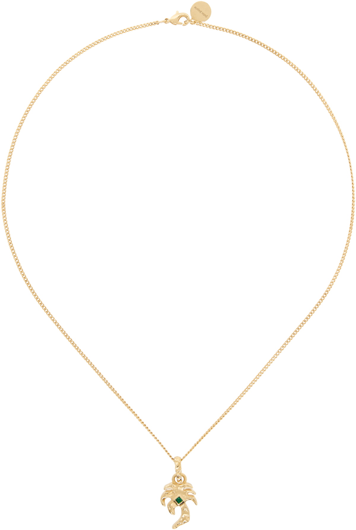 Palm Angels Gold Melted Palm Charm Necklace