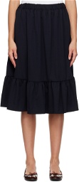 Comme des Garçons Girl Navy Ruffled Midi Skirt