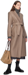 Harris Wharf London Taupe Shawl Collar Coat