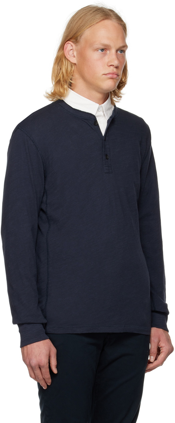 rag & bone Navy Classic Flame Henley Rag and Bone