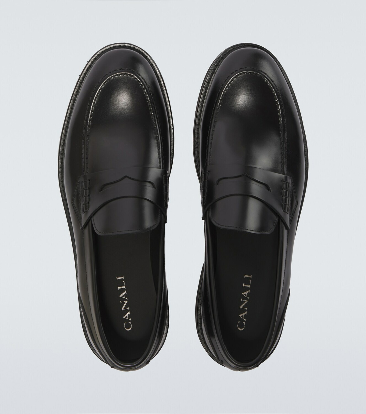 Canali Leather penny loafers