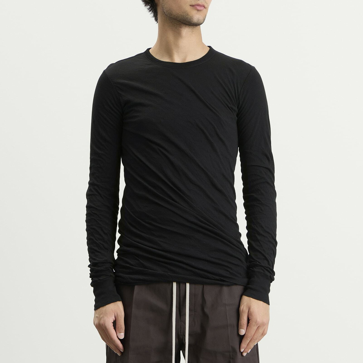 Rick Owens Men's Double Layer Long Sleeve T-Shirt in Black
