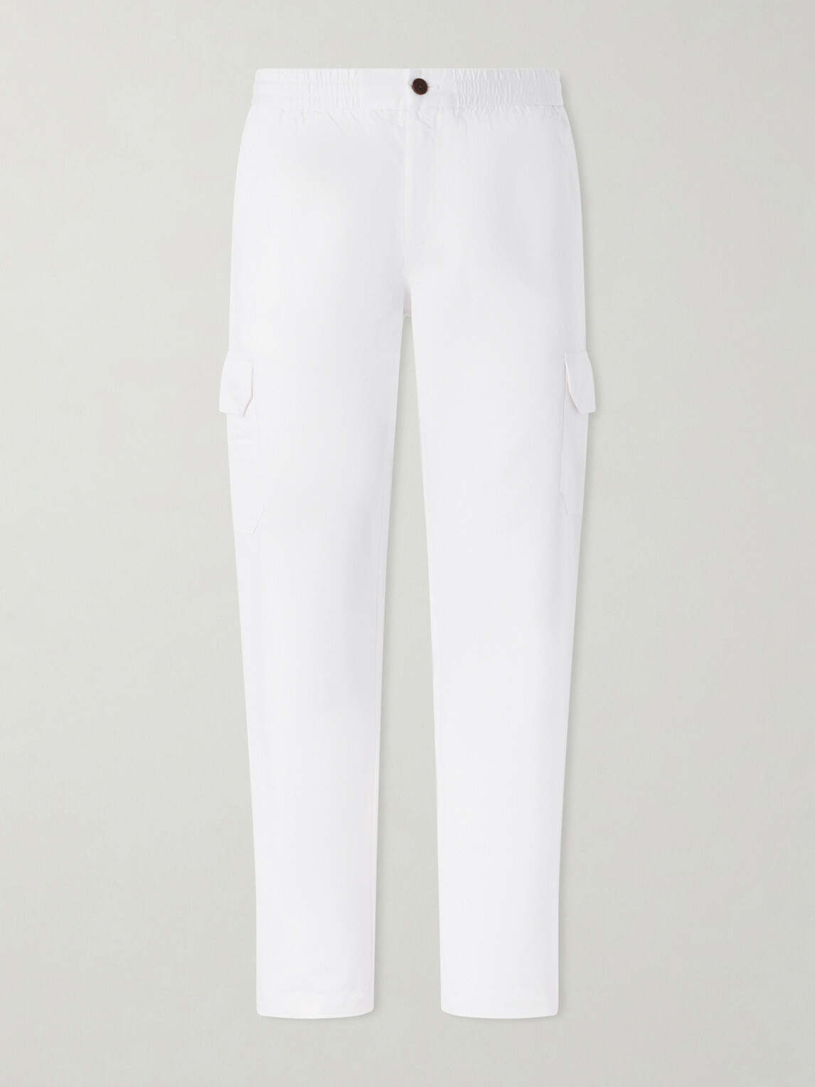 Mr P. - Tapered Cotton and Linen-Blend Trousers - White