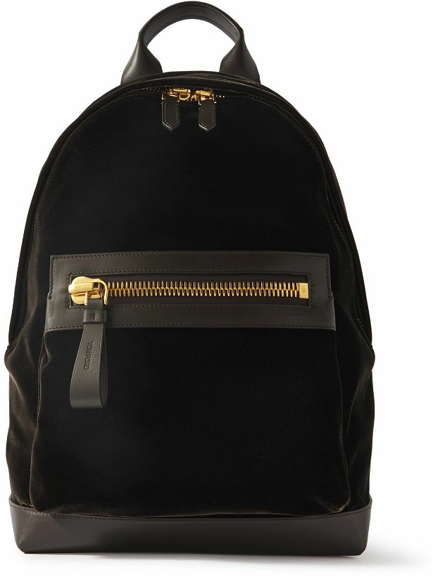Photo: TOM FORD - Buckley Leather-Trimmed Velvet Backpack