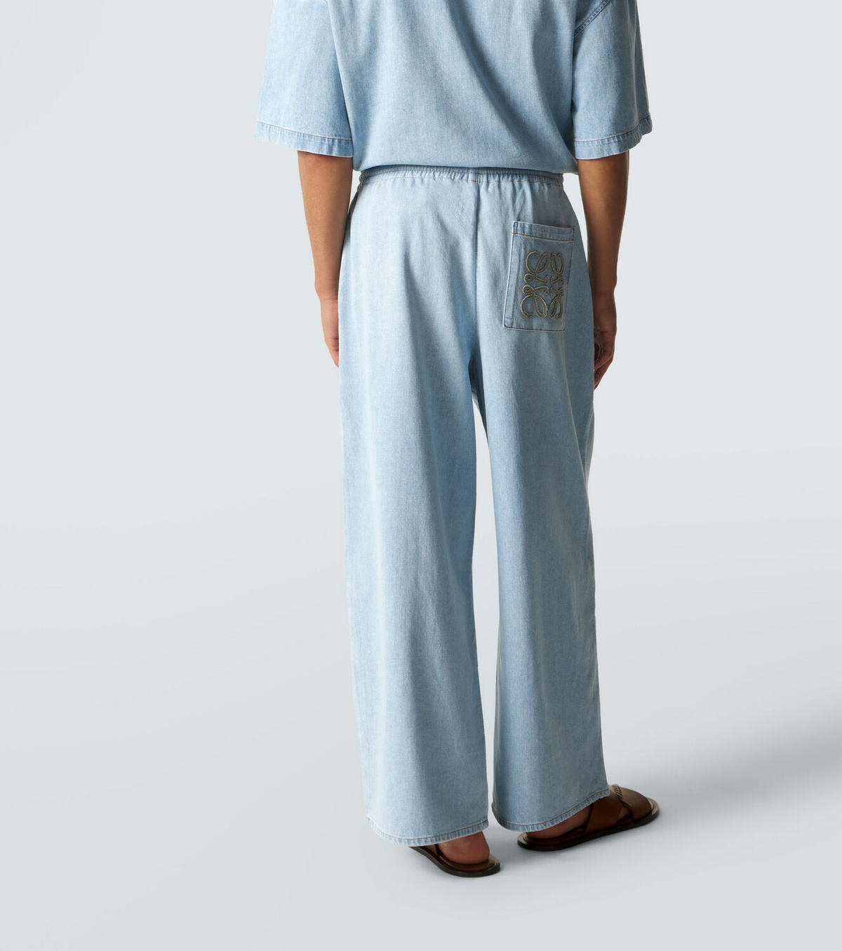 Loewe Anagram denim cropped wide-leg pants