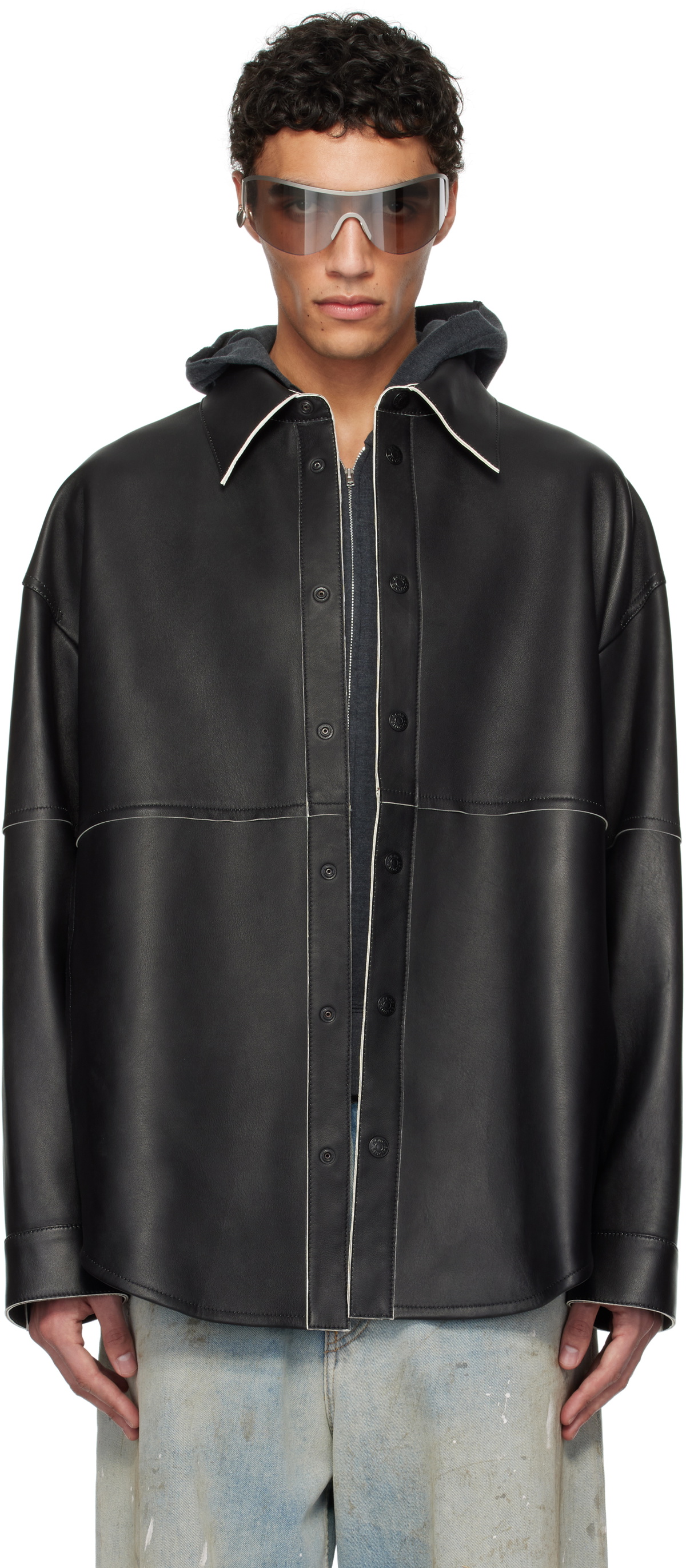 Acne Studios Black Leather Chore Jacket Acne Studios