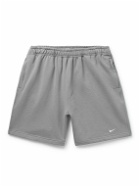 Nike - Solo Swoosh Wide-Leg Cotton-Blend Jersey Shorts - Gray