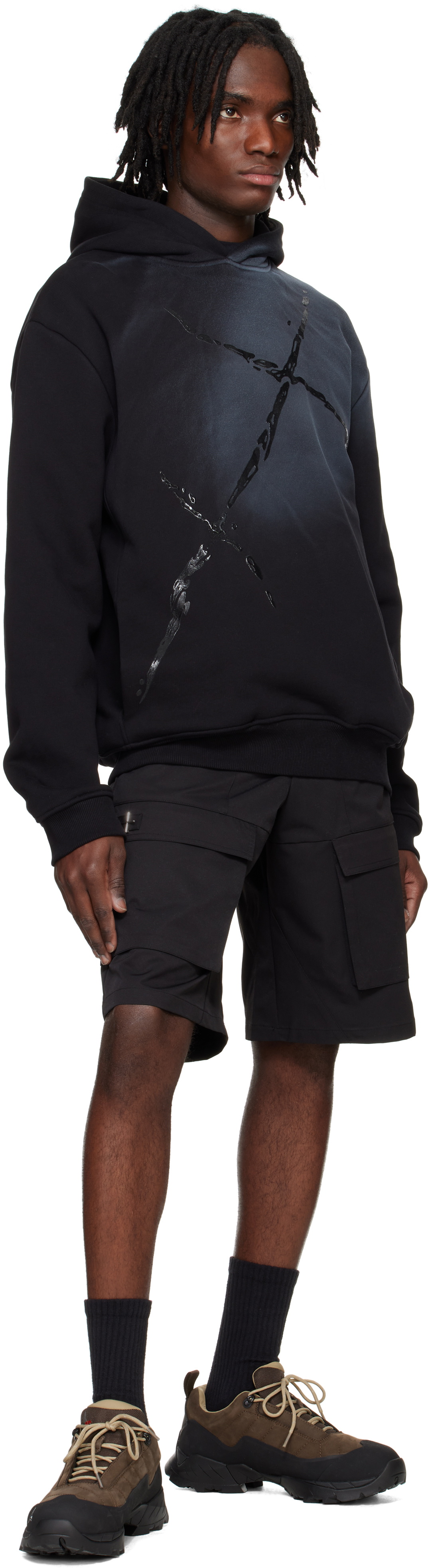 HELIOT EMIL Black Fluxus Hoodie