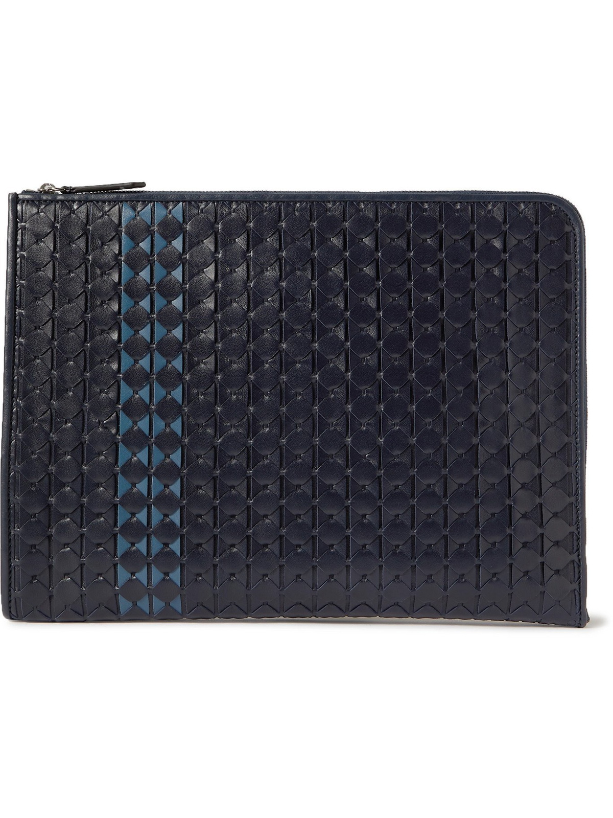 Serapian 4-Card Holder in Mosaico, Man, Navy Blue