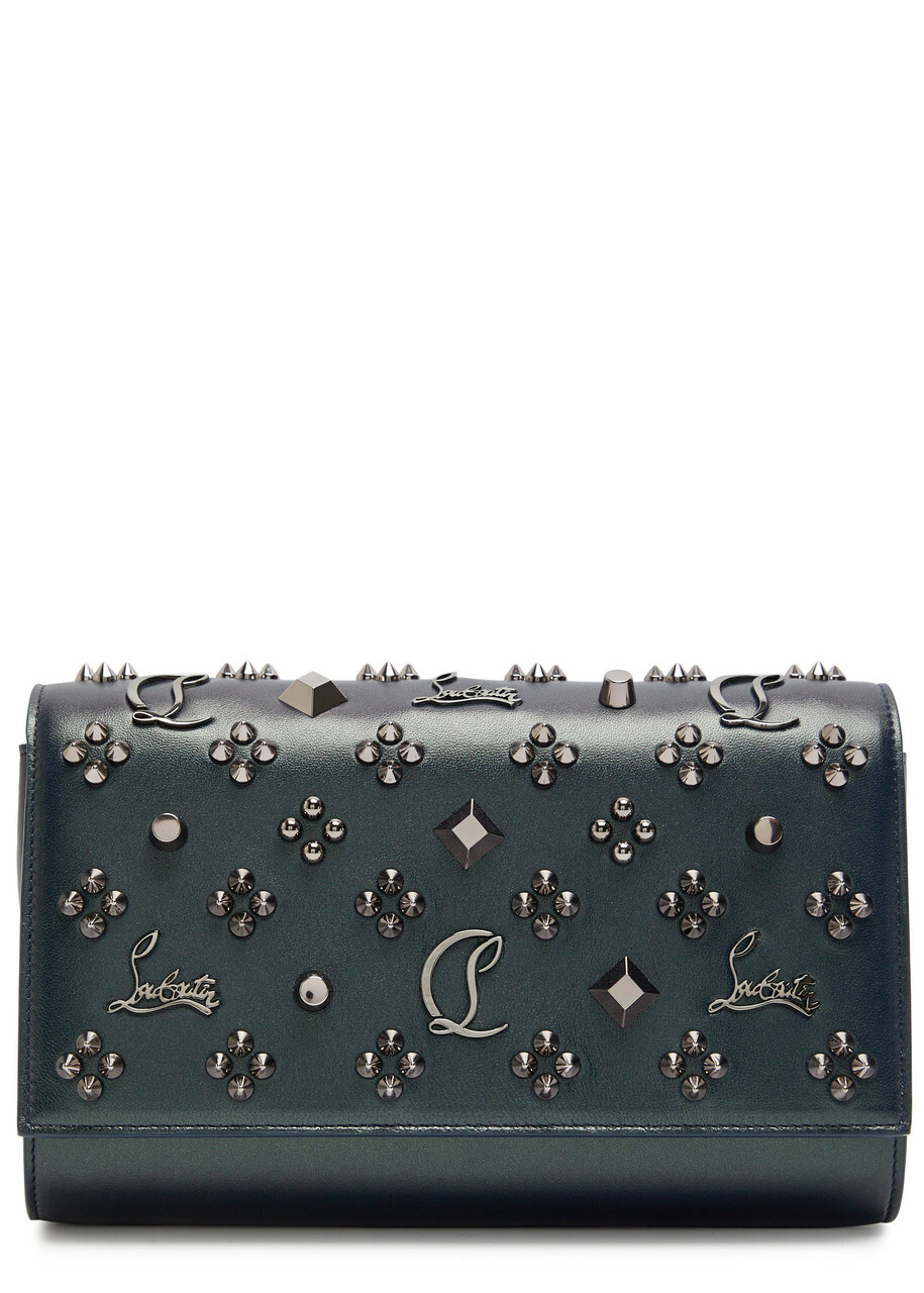 Christian Louboutin Paloma Embellished Leather Clutch - Navy - One Size
