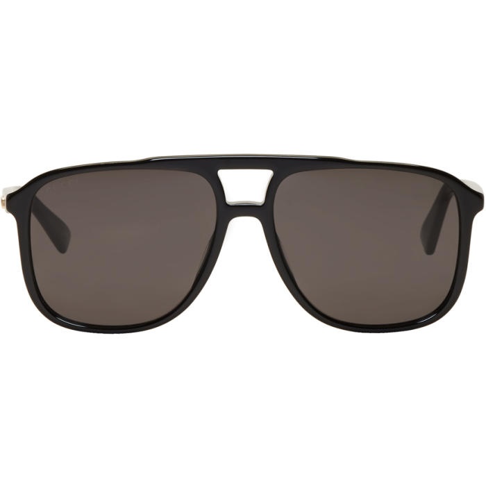 Photo: Gucci Black Rectangular 80s Sunglasses