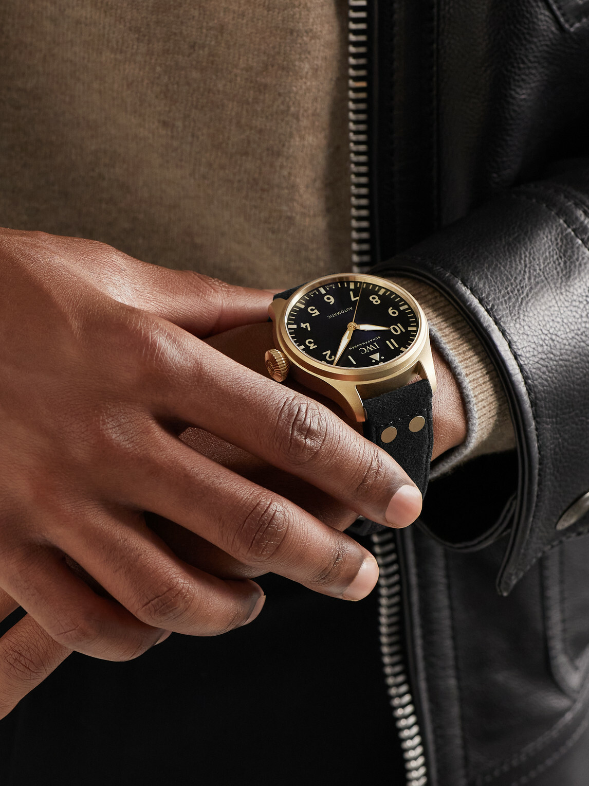 IWC Schaffhausen - Big Pilot's 43 MR PORTER Edition 1 Limited-Edition Automatic Bronze and Alcantara Watch, Ref. IW329703 - Black