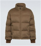 Berluti Leather-trimmed cashmere puffer jacket