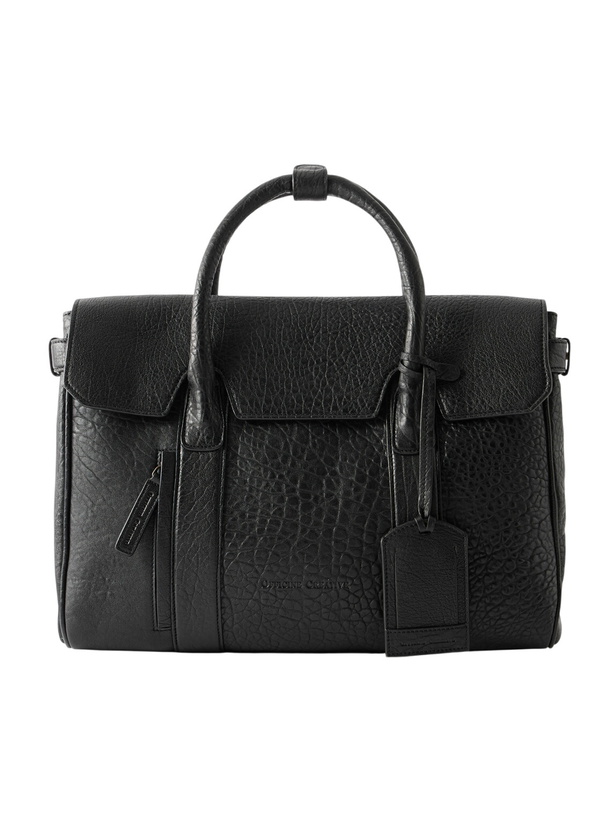 Photo: Officine Creative - Bostonian/005 Logo-Embossed Croc-Effect Leather Briefcase - Black