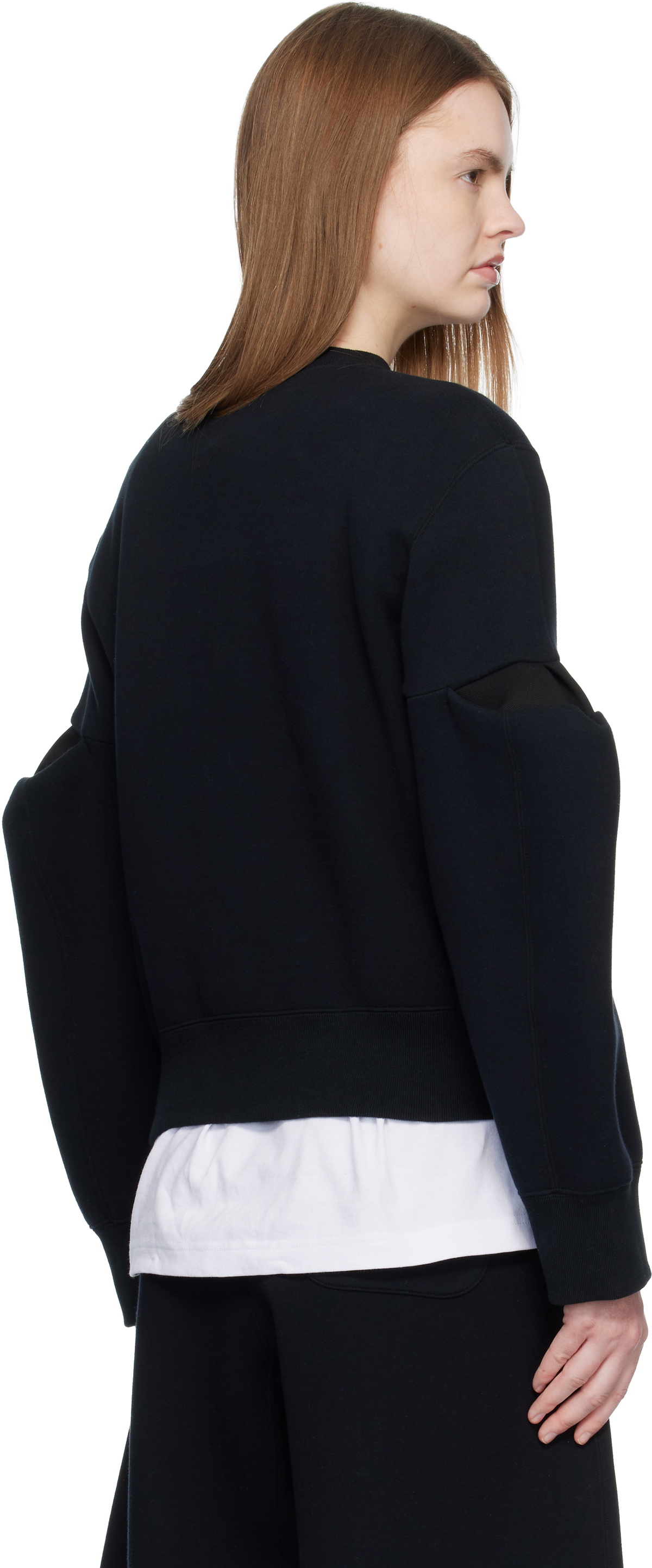 sacai Black Sponge Sweat Pullover Sweatshirt