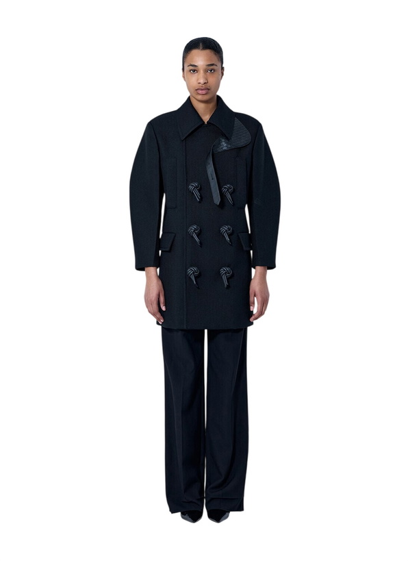 Photo: Bottega Veneta Double-Breasted Coat with Knot Details
