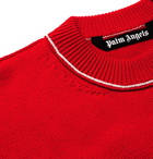 Palm Angels - Intarsia Virgin Wool Sweater - Red