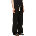 Palm Angels Black Curved Logo Loose Cargo Pants