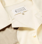 Maison Margiela - Camp-Collar Satin-Panelled Cotton-Poplin Western Shirt - Men - Cream