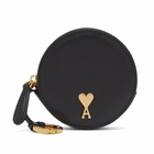 AMI Paris Women's Round Purse in Black/Vibrated Brass 