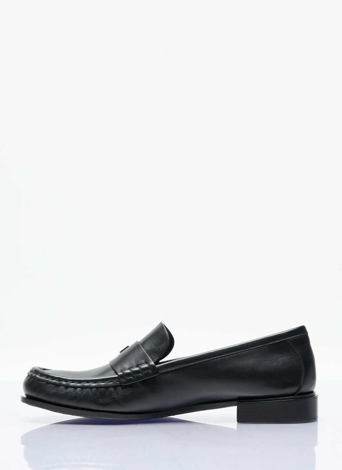 Max Mara Logo Plaque Leather Loafers