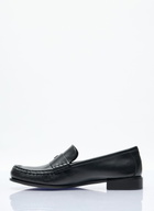 Max Mara Logo Plaque Leather Loafers