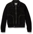 SAINT LAURENT - Studded Suede Blouson Jacket - Black