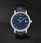 Montblanc - Tradition Automatic 40mm Stainless Steel and Alligator Watch, Ref. No. 117829 - Blue