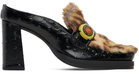 Martine Rose Black Champagne Cap Square Toe Heels